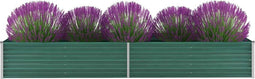vidaXL - Plantenbak - verhoogd - 320x80x45 - cm - gegalvaniseerd - staal - groen