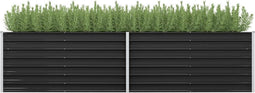 vidaXL - Plantenbak - verhoogd - 320x80x77 - cm - gegalvaniseerd - staal - antraciet