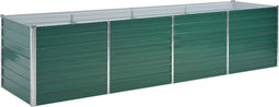 vidaXL - Plantenbak - verhoogd - 320x80x77 - cm - gegalvaniseerd - staal - groen