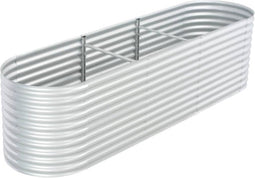 vidaXL - Plantenbak - verhoogd - 320x80x81 - cm - gegalvaniseerd - staal - zilver