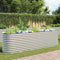vidaXL - Plantenbak - verhoogd - 320x80x81 - cm - gegalvaniseerd - staal - zilver