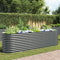 vidaXL - Plantenbak - verhoogd - 320x80x81 - cm - gegalvaniseerd - staal - grijs