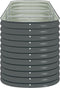 vidaXL - Plantenbak - verhoogd - 320x80x81 - cm - gegalvaniseerd - staal - grijs
