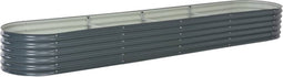 vidaXL - Plantenbak - verhoogd - 400x80x44 - cm - gegalvaniseerd - staal - grijs