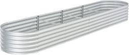 vidaXL - Plantenbak - verhoogd - 400x80x44 - cm - gegalvaniseerd - staal - zilver