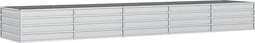 vidaXL - Plantenbak - verhoogd - 400x80x45 - cm - gegalvaniseerd - staal - zilver