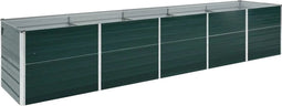 vidaXL - Plantenbak - verhoogd - 400x80x45 - cm - gegalvaniseerd - staal - groen