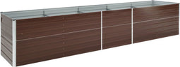 vidaXL - Plantenbak - verhoogd - 400x80x45 - cm - gegalvaniseerd - staal - bruin