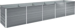 vidaXL - Plantenbak - verhoogd - 400x80x77 - cm - gegalvaniseerd - staal - grijs