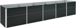 vidaXL - Plantenbak - verhoogd - 400x80x77 - cm - gegalvaniseerd - staal - antraciet