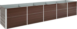 vidaXL - Plantenbak - verhoogd - 400x80x77 - cm - gegalvaniseerd - staal - bruin