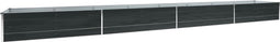 vidaXL - Plantenbak - verhoogd - 600x80x45 - cm - gegalvaniseerd - staal - antraciet