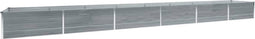 vidaXL - Plantenbak - verhoogd - 600x80x45 - cm - gegalvaniseerd - staal - grijs