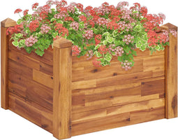 vidaXL - Plantenbak - verhoogd - 60x60x44 - cm - massief - acaciahout