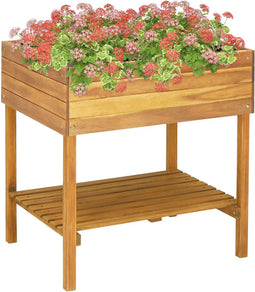 vidaXL - Plantenbak - verhoogd - 78,5x58,5x78,5 - cm - massief - acaciahout