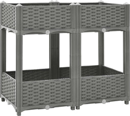 vidaXL - Plantenbak - verhoogd - 80x40x71 - cm - polypropeen