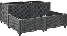 vidaXL - Plantenbak - verhoogd - 80x80x38 - cm - polypropyleen