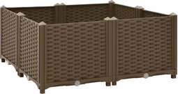 vidaXL - Plantenbak - verhoogd - 80x80x38 - cm - polypropyleen