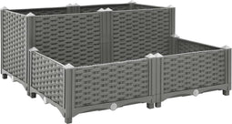 vidaXL - Plantenbak - verhoogd - 80x80x38 - cm - polypropyleen