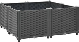 vidaXL - Plantenbak - verhoogd - 80x80x38 - cm - polypropyleen