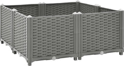vidaXL - Plantenbak - verhoogd - 80x80x38 - cm - polypropyleen