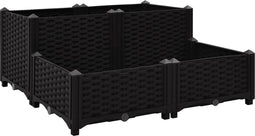 vidaXL - Plantenbak - verhoogd - 80x80x38 - cm - polypropyleen