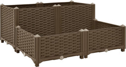 vidaXL - Plantenbak - verhoogd - 80x80x38 - cm - polypropyleen