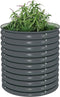 vidaXL - Plantenbak - verhoogd - 80x80x81 - cm - gegalvaniseerd - staal - grijs