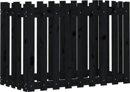 vidaXL - Plantenbak - verhoogd - hekontwerp - 100x50x70 - cm - grenenhout - zwart