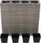 vidaXL - Plantenbak - verhoogd - met - 4 - potten - poly - rattan - grijs