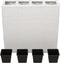 vidaXL - Plantenbak - verhoogd - met - 4 - potten - poly - rattan - wit
