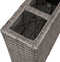 vidaXL - Plantenbak - verhoogd - met - 4 - potten - poly - rattan - grijs
