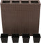 vidaXL - Plantenbak - verhoogd - met - 4 - potten - poly - rattan - bruin