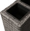 vidaXL - Plantenbak - verhoogd - met - 4 - potten - poly - rattan - grijs