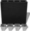 vidaXL - Plantenbak - verhoogd - met - 4 - potten - poly - rattan - zwart