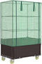 vidaXL - Plantenbak - verhoogd - met - hoes - en - wielen - 80x50x182 - cm - rattanlook