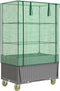 vidaXL - Plantenbak - verhoogd - met - hoes - en - wielen - 80x50x182 - cm - rattanlook