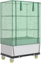 vidaXL - Plantenbak - verhoogd - met - hoes - en - wielen - 80x50x182 - cm - rattanlook