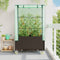 vidaXL - Plantenbak - verhoogd - met - hoes - en - wielen - 80x50x182 - cm - rattanlook