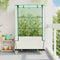 vidaXL - Plantenbak - verhoogd - met - hoes - en - wielen - 80x50x182 - cm - rattanlook