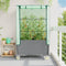 vidaXL - Plantenbak - verhoogd - met - hoes - en - wielen - 80x50x182 - cm - rattanlook