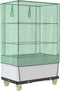 vidaXL - Plantenbak - verhoogd - met - hoes - en - wielen - 80x50x182 - cm - rattanlook