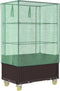 vidaXL - Plantenbak - verhoogd - met - hoes - en - wielen - 80x50x182 - cm - rattanlook