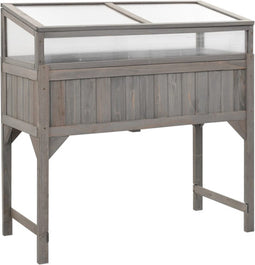 vidaXL - Plantenbak - verhoogd - met - kas - 110x54x120 - cm - massief - vurenhout