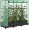 vidaXL - Plantenbak - verhoogd - met - kashoes - 120x40x123 - cm - rattanlook