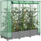 vidaXL - Plantenbak - verhoogd - met - kashoes - 120x40x123 - cm - rattanlook