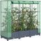 vidaXL - Plantenbak - verhoogd - met - kashoes - 120x40x123 - cm - rattanlook