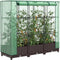 vidaXL - Plantenbak - verhoogd - met - kashoes - 120x40x123 - cm - rattanlook