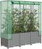 vidaXL - Plantenbak - verhoogd - met - kashoes - 120x40x138 - cm - rattanlook