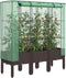 vidaXL - Plantenbak - verhoogd - met - kashoes - 120x40x140 - cm - rattanlook